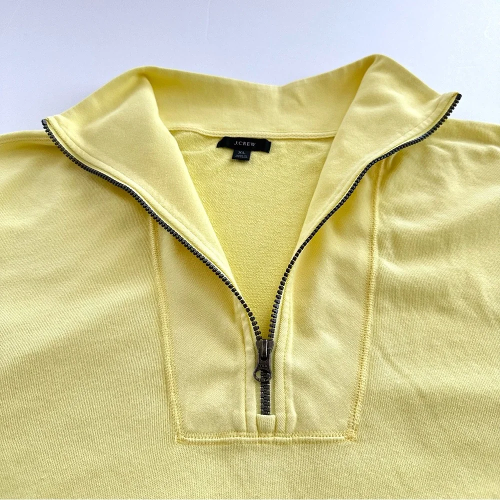 J. Crew Yellow Quarter-Zip Pullover Sweatshirt